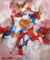 Mashkoor Raza, 24 x 30 Inch, Oil on Canvas, Abstract Painting, AC-MR-607